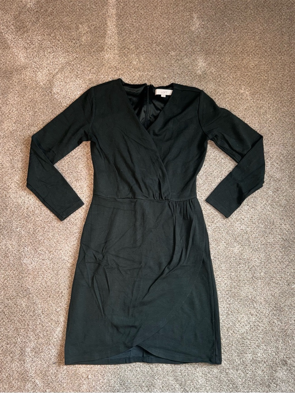 LOFT Green Long Sleeve Wrap Dress